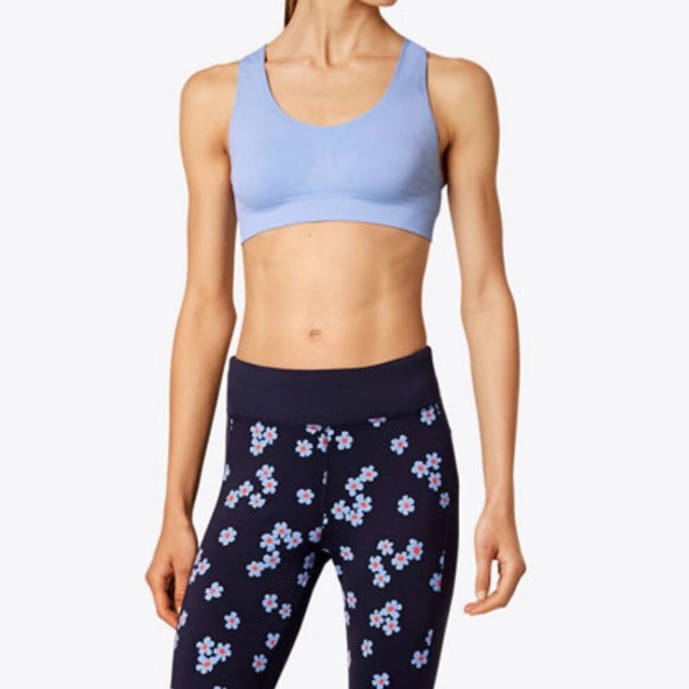 Tory Burch Sports Bra in Light Blue.